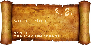 Kaiser Edina névjegykártya